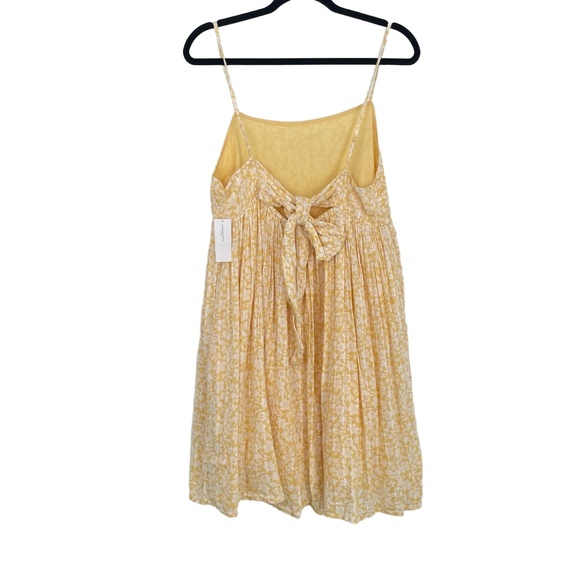 American Eagle Womens Yellow Spaghetti Straps Floral Cottage Core Sundress Large - Picture 9 of 11